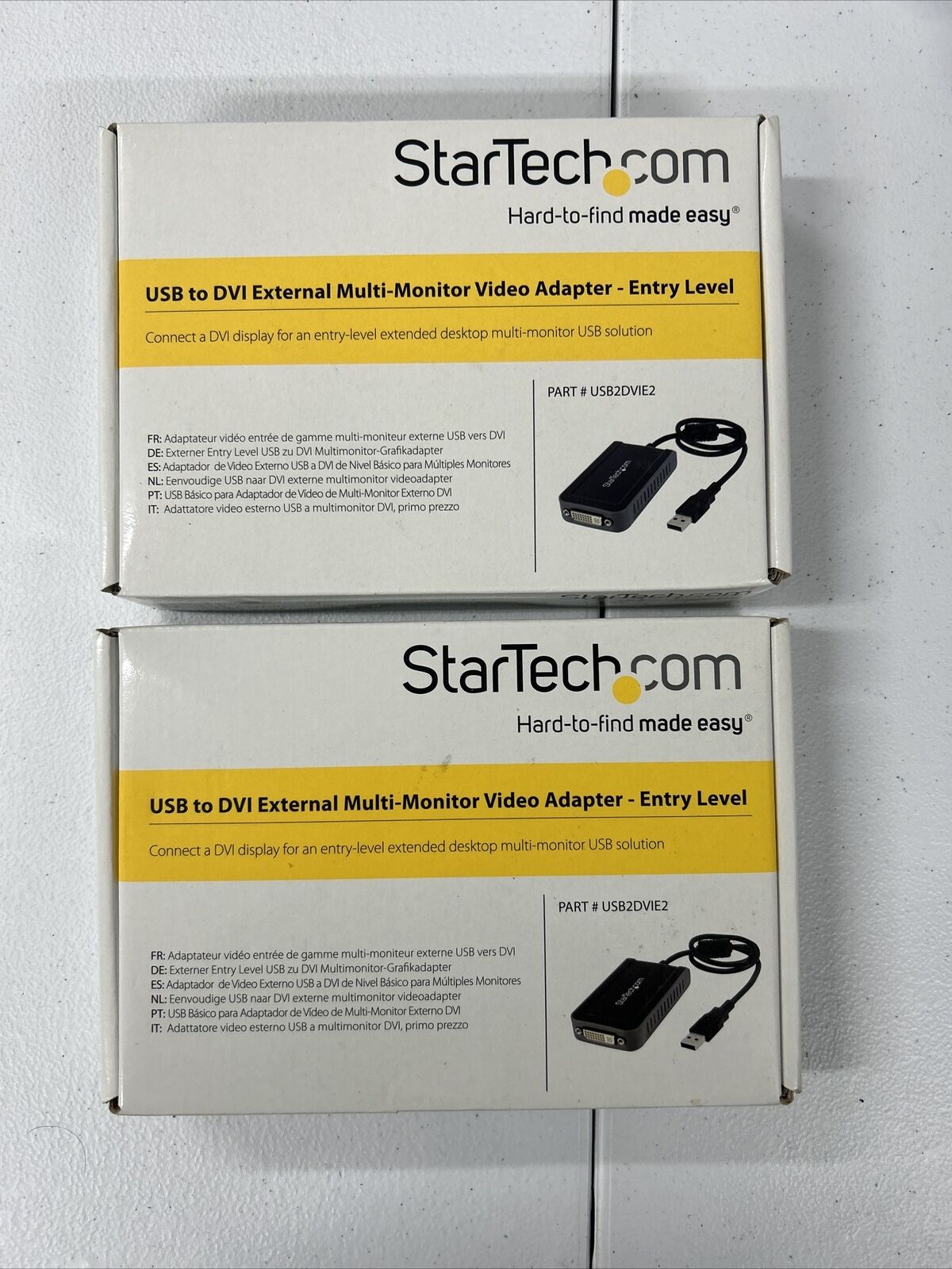 2 StarTech USB to DVI Adapter Part # USB2DVIE2