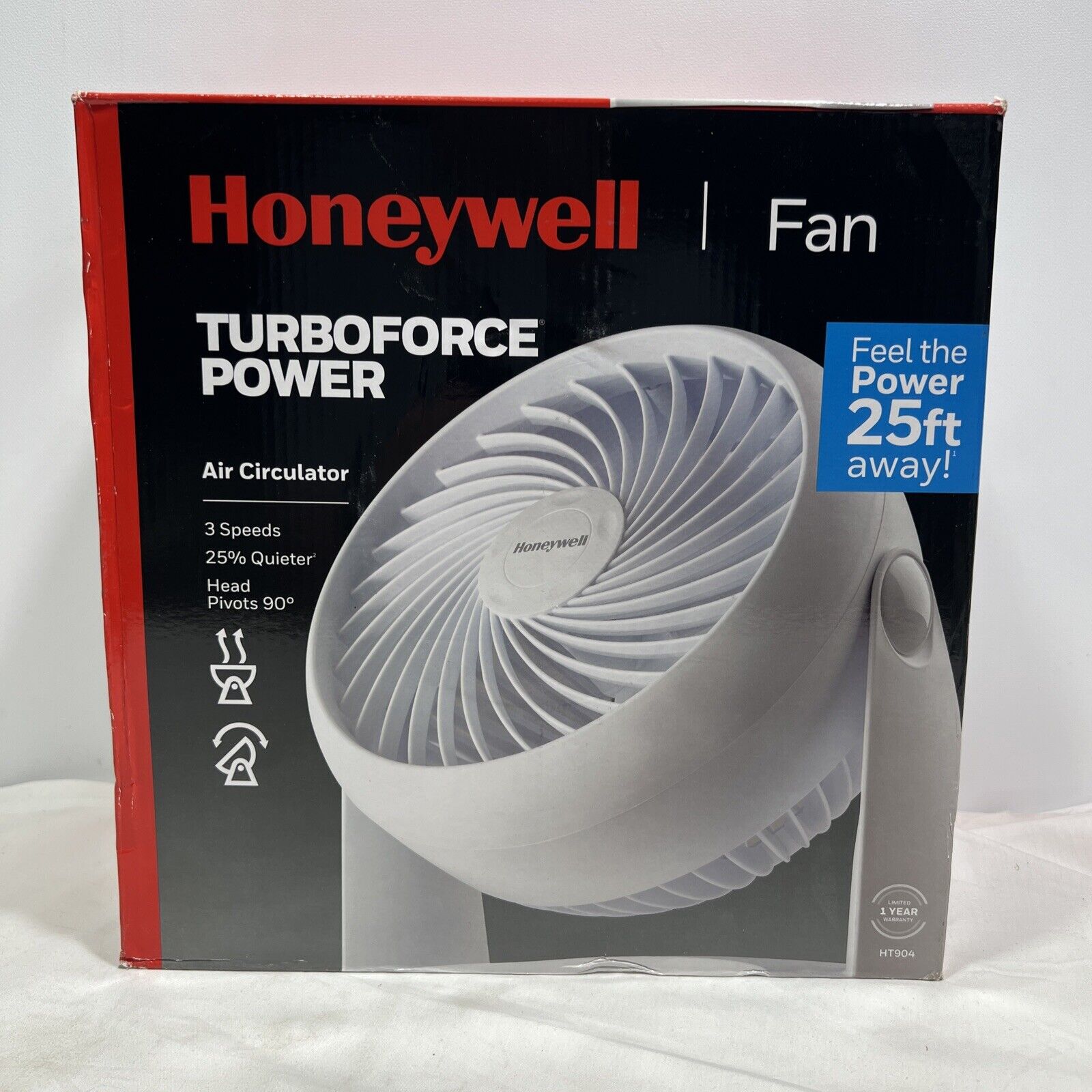 Honeywell HT904 TurboForce Air Circulator Fan ~ White ~ NEW
