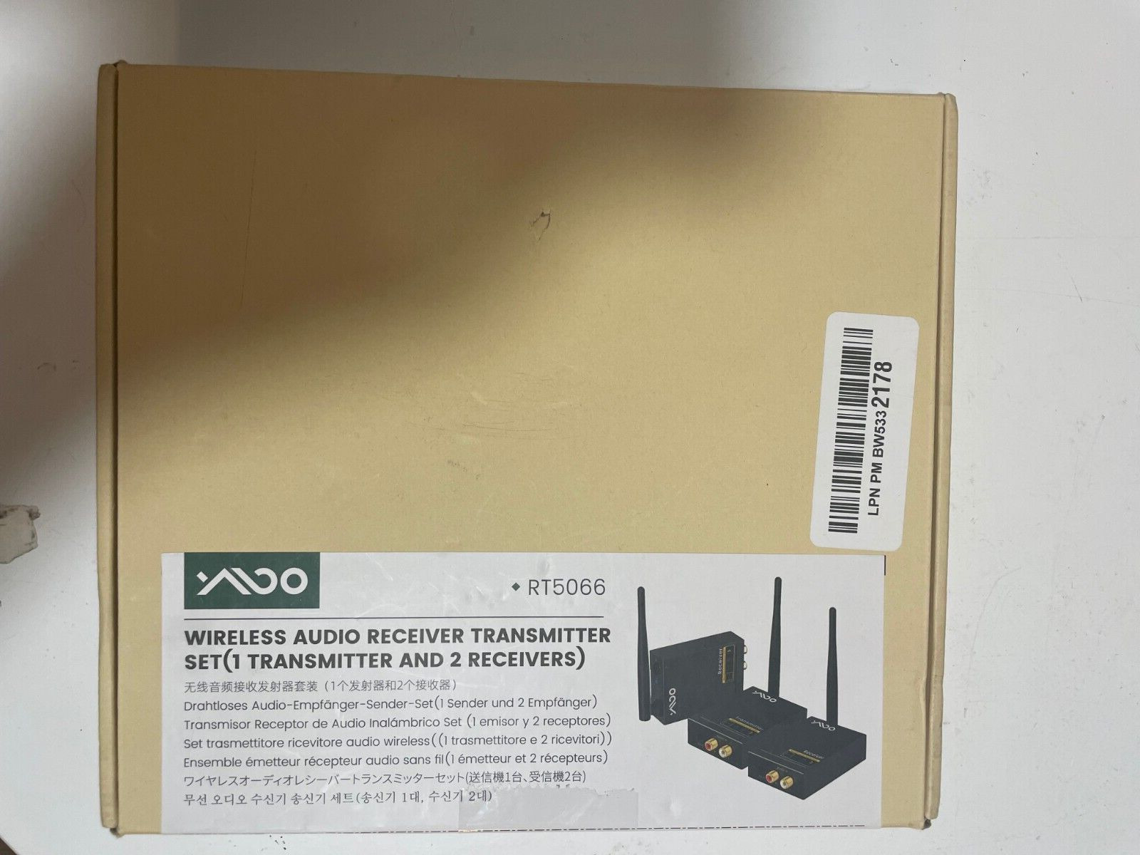 YMOO 2.4Ghz Wireless Audio Transmitter Receiver Set - RT5066 open box