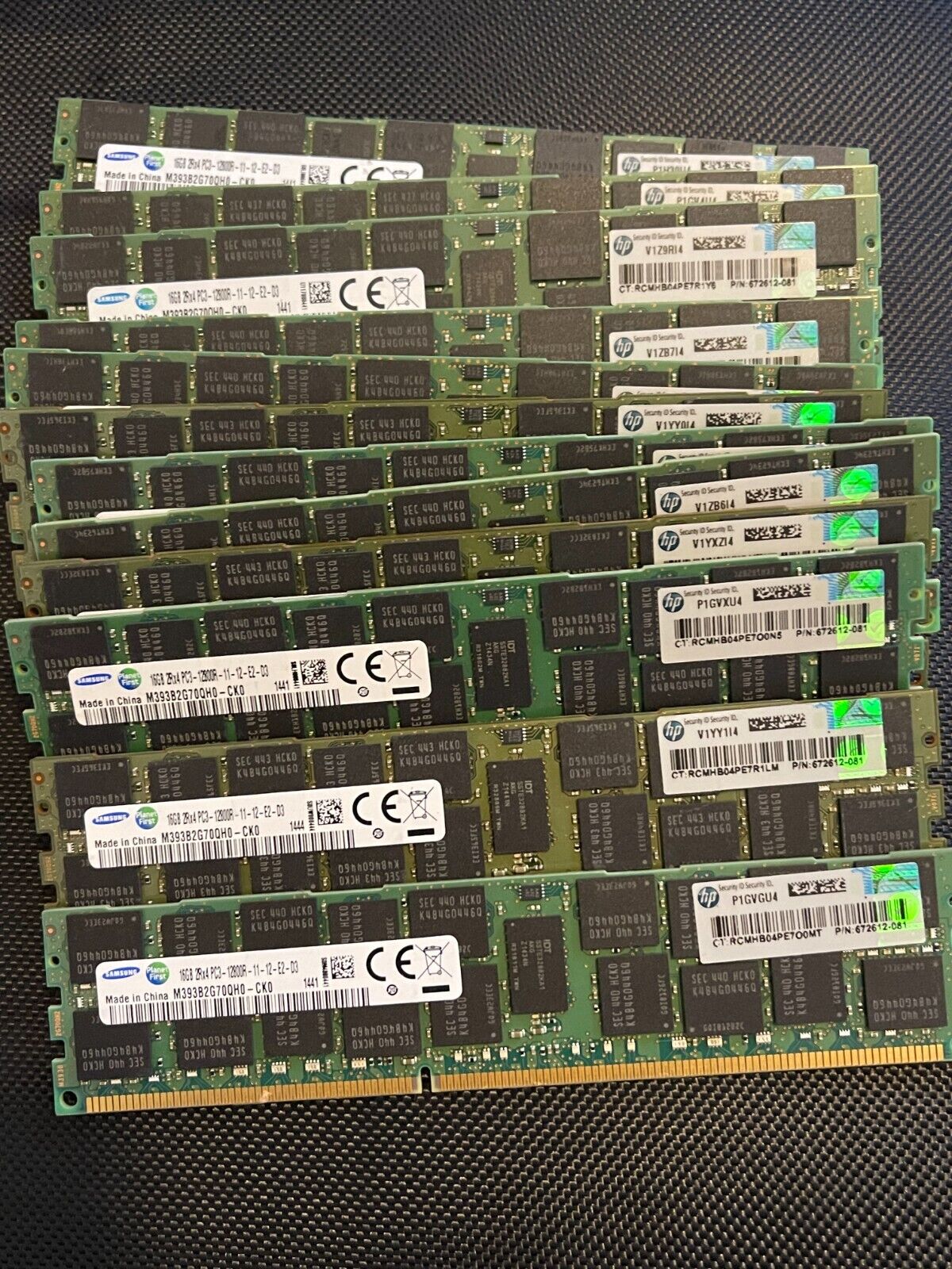 192GB (12x16GB) M393B2G70QH0-CK0 SAMSUNG 16GB 2RX4 PC3-12800R SERVER MEMORY RAM