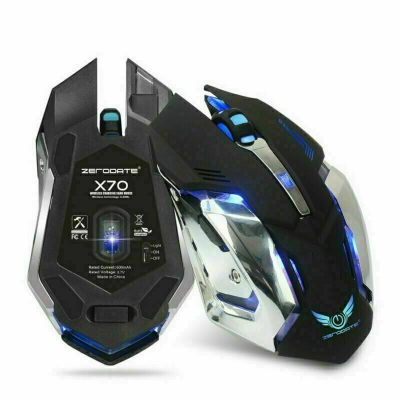 2.4GHz wireless Gaming Mouse Rechargeable With Breathing Light ZERODATE