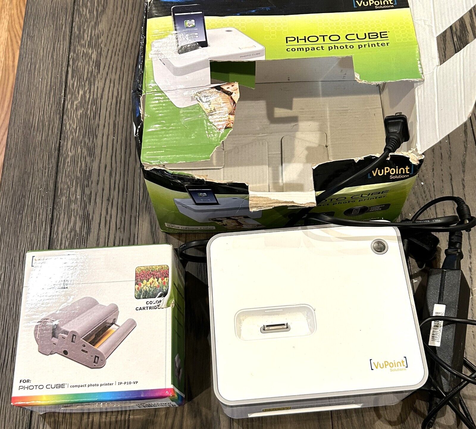 Vupoint Solutions Photo Cube Compact Photo Printer IP-P20-VP & Color Cartridge
