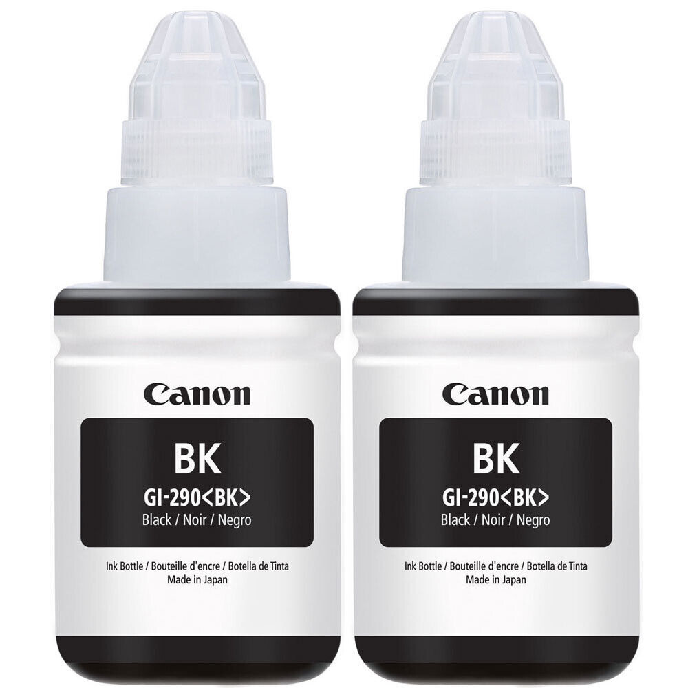 2PK Genuine Canon GI-290 Black Ink Bottles for PIXMA G1200 G2200 G3200 G4200