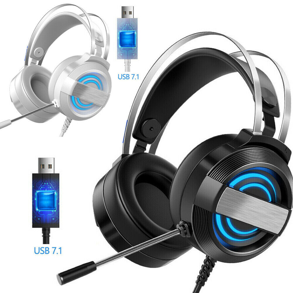 USB 3.5mm Gaming Headset Mic Headphones Stereo Bass Surround For PC PS4 Xbox One
