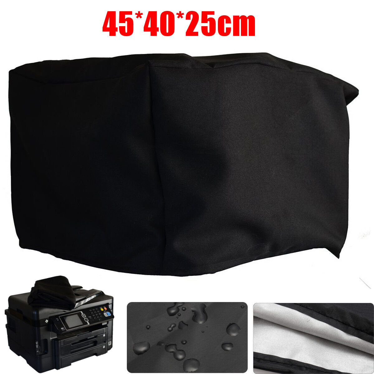 Printer Dust Cover Waterproof Black Nylon 18X16x10'' For Epson Workforce WF-3620