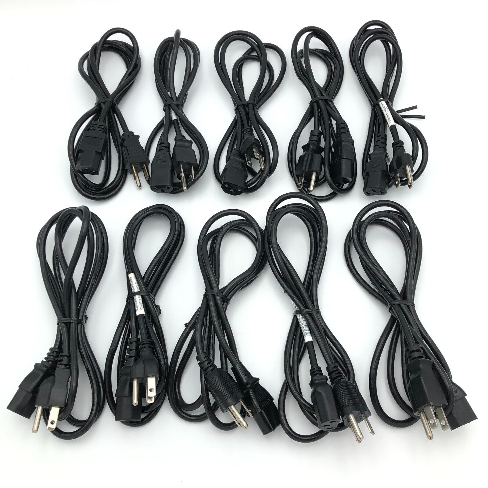 Lot of 25 HIGH QUALITY 3 Prong Power Cord NEMA 5-15 to IEC C13 for HP DELL, etc
