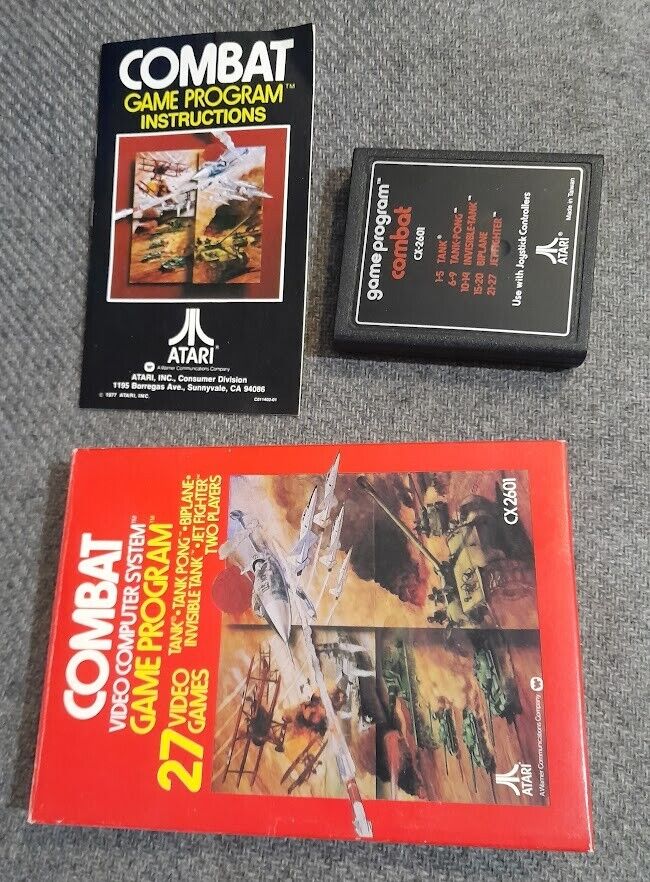 Vintage 1978 COMBAT ATARI Computer Game Cartridge in Original Box w Instructions