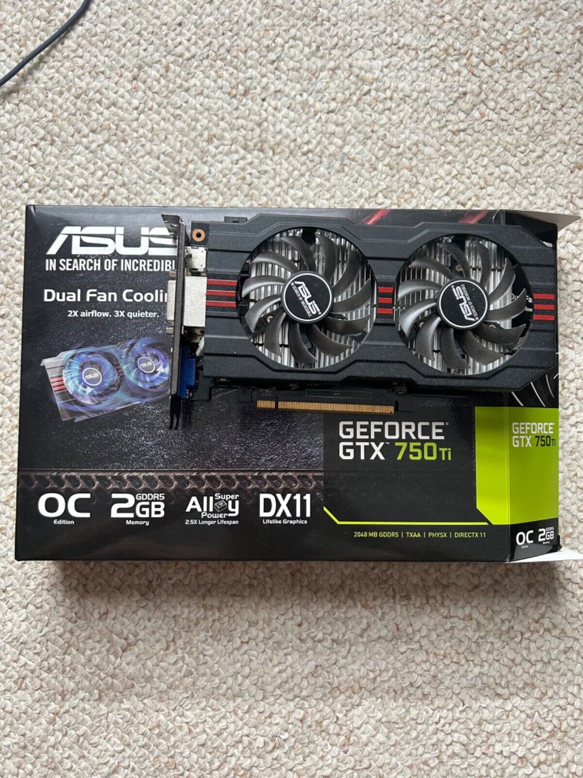 ASUS NVIDIA GeForce GTX 750 Ti 2 GB GTX750TI-OC-2GD5 DDR5 Gaming/Graphics Card