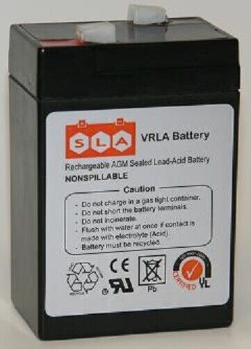 6V 6 Volt 5Ah Rechargeable Sealed Lead Acid Battery Replaces 4.5Ah 4Ah