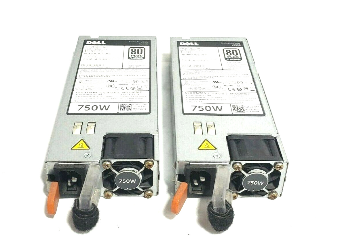  LOT OF 2 - Dell PowerEdge Switching Power Supply 750W D750E-S1