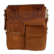 Leather Shoulder Bag for Laptop Satchel iPad Tablet Crossbody Messenger Purse picture