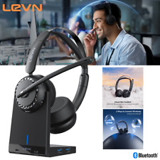 LEVN Bluetooth 5.2 Wireless Headset, With Microphone AI Noise Cancelling For PC picture