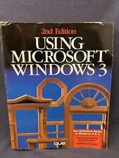 1990 Vintage Computer Book USING MICROSOFT WINDOWS 3 2nd Edition Que PC picture