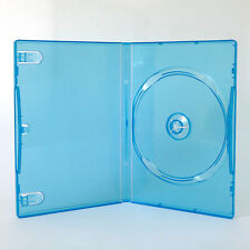 10 (TEN) Clear BLUE Single DVD Cases Standard 14mm Color Tinted Sleeve LOT NEW picture