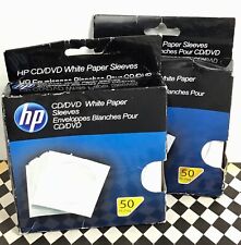 100 HP CD/DVD Storage Envelopes Sleeves White Paper Clear Window Flap C11-4 picture