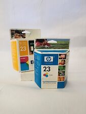 Lot of 2 Genuine HP 23 Tri-Color Ink Cartridges Expired Oct 2003 and Apr 2007 picture