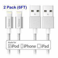 2X 6Ft Lightning Cable MFi Certified USB Charge/Sync Cord for iPhone iPad Silver picture