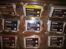 New SET of 9 New Genuine Original OEM SEALED BAG Epson 96 Inkjet Cartridges picture