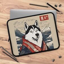 Funny Siberian Husky japanese art Laptop Sleeve, Husky Ukiyo-e style laptop case picture