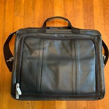Genuine Leather Black Compaq Computer Laptop Case Shoulder Bag Satchel Excellent picture