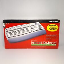 VTG Microsoft Internet Keyboard PRO Wired 2 USB Ports Hot Keys COMPLETE USB/PS 2 picture