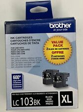 Genuine Brother LC103BK XL Black Pack Ink Cartridges EXP 04/2025 2 Pack SEALED picture