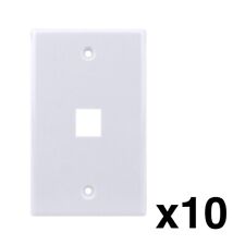 Construct Pro Single Gang 1-Port Keystone Wall Plate (10 Pack, White) picture