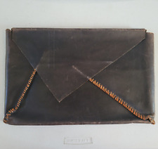 Vintage Leather Laptop Document Sleeve with Flap 16
