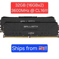 32GB (16GB x 2) 3600MHz CL16 Crucial Ballistix PC RAM Memory picture