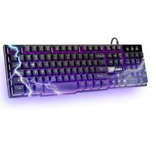 Gaming Keyboard with 3 Colors Breathing LED Backlit,Mechanical Feeling Keyboard picture