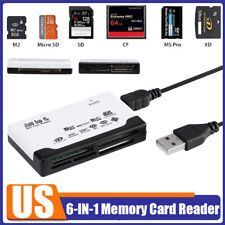 6-IN-1 USB 2.0 Memory Card Reader Adapter for CF/TF/SD/Micro SD/XD/M2/MS Card picture