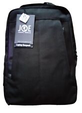 JOE Joseph Abboud Black Leather and Canvas Laptop Computer Backpack New w/ Tags picture