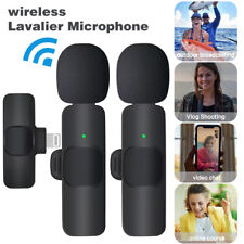 For iPhone/Samsung Wireless Lavalier Lapel Microphone Audio Recording Mic 2 pcs picture