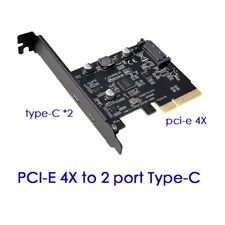 PCI-E PCI Express 4X to USB 3.1 Gen2 10Gbps 2-Port Type C Expansion Card Adapter picture