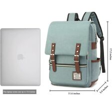 Vintage Look Backpack Green ~ Room for Computer w/USB Port, Water Resistant ~NEW picture