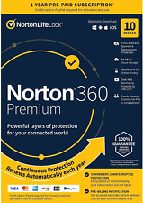Norton 360 Premium 10 Devices 2024 VPN Antivirus Cloud Software 1 year Key card picture