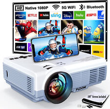 Projector 4K 5G WiFi Home Theater Movie 10000L Portable Projector with Screen picture