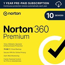 Norton 360 Premium 2024, Antivirus software for 10 Devices with Auto Renewal VPN picture