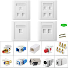 10pcs 1/2/3/4 Port Ethernet Wall Plate Network Faceplate RJ45 Cat5 Keystone Cat7 picture