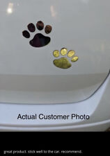 NEW 6” x 2.5” 3D Gold Paw Prints Pair Car Laptop Phone Wall Window Sticker Decal picture