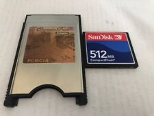 SANDISK 512MB Compact Flash +ATA PC card PCMCIA Adapter JANOME Machine picture