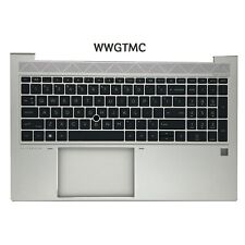 New For HP EliteBook 850 G8 Laptop Palmrest Backlit Keyboard M35816-001 Silver picture
