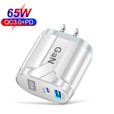 65W GaN UK Fast Charger USB-C PD Type C US/EU Plug Wall Charger Power Adapter UK picture