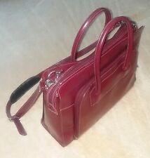 Beautiful Deep Red Leather MCKLEIN laptop/Tablet Crossbody Shoulder Bag Large picture