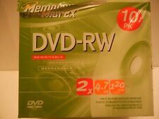 MEMOREX DVD-RW 2X4.7GB 120MIN 10 PACK CD'S W CASES picture