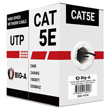 Bulk Cat5e Cable 1000ft 24AWG Solid 4 Pair Cat5e Ethernet Cable UTP RJ45 picture