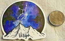 Virgo Beautiful Galaxy Colored Sky With Mountain and Astrological Sign Sticker  picture