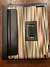 PAUL SMITH BLACK & MULTISTRIPE LEATHER MOULDED iPAD CASE BNWT picture