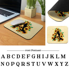 Letter Monogram Initial Flower Gaming Rectangle Mousepad For Computer PC Laptop picture