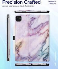 Dadanism Case Fit iPad Pro 11 Purple Marble W/Built-in Magnetic Strip picture